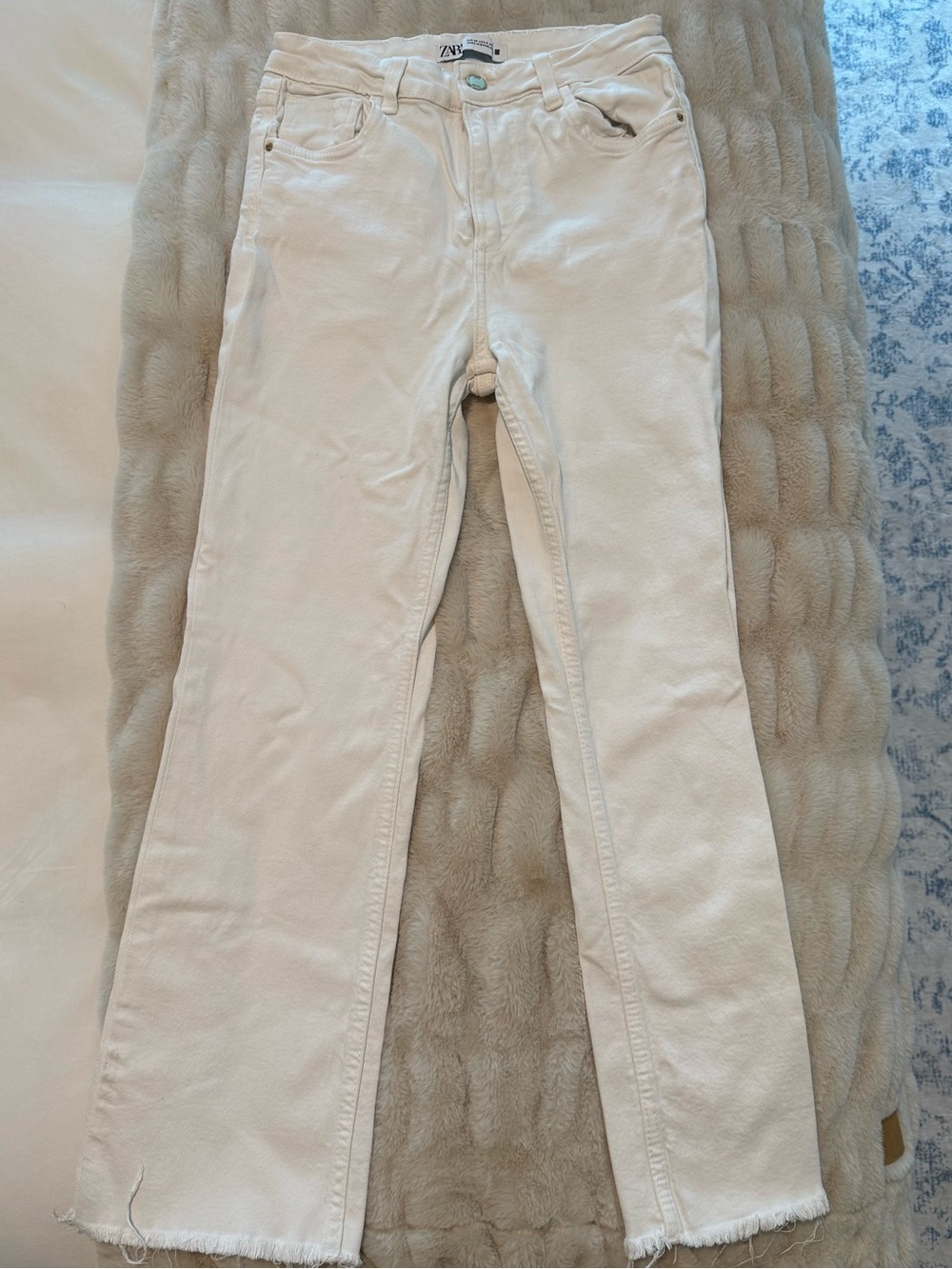 Zara Cream Straight-Leg Women's Jeans